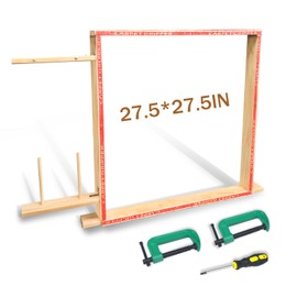 XDTIME Wooden Tufting Frame 27.5"x27.5" Rug Making Kit for Electric Tufting Gun, Beginner DIY Tapestry Making Tools with Table Stand