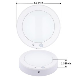 LIT-PaTH Battery Operated Motion Sensor LED Ceiling Light, 6.1inch Flush Mount Light Fixture 5000K, Wireless Motion Ceiling Lamp 150LM for Closet Hallway Laundry Stair, 1-Pack (Battery Not Included)