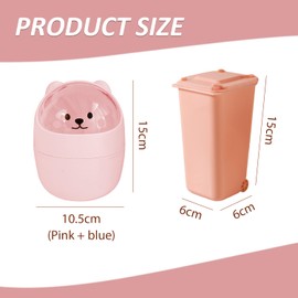 OAOSDH 2 Pieces Mini Desktop Rubbish, Creative and Cute, Multi-function Company, Convenient Rubbish, Suitable for Office Bedroom