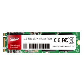 SP Silicon Power SSD M.2 2280 3D TLC NAND 512GB SATA III 6Gbps A55 Series SP512GBSS3A55M28