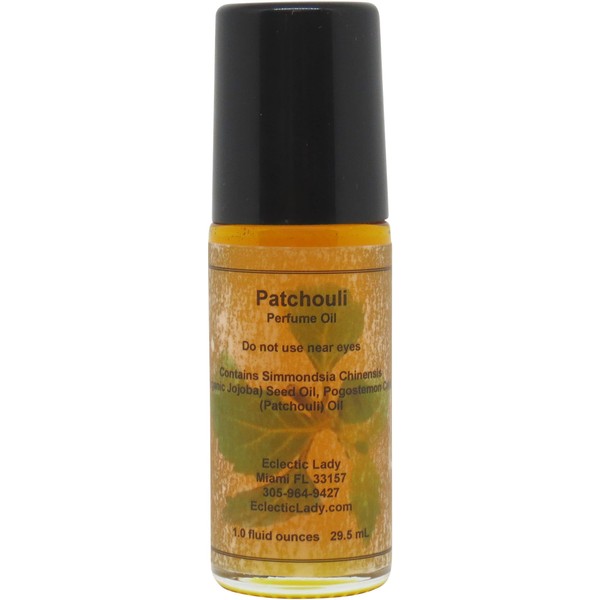 All Natural Patchouli Perfume Oil, 1.0 Oz Portable Roll-On Fragrance with Long-Lasting Scent, Delightful Essential Oils and Jojoba Oil For Daily Use