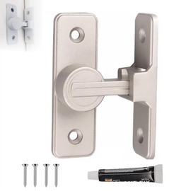 Sliding Door Lock, 90° Deadbolt Lock, No Drilling for Door Lock Indoor, Sliding Door Lock, Padlock Locks Suitable for All Interior and Exterior Doors (Silver 90°)