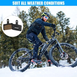 FITTOO Bike Bicycle Disc Brake Pads, Resin Semi Metallic Sintered Ceramic Compound Brake Pad, Full Metal Brake Back Plate, Replacement for Most Disc Brakes Shimano Tektro Logan Xspark