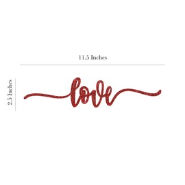 4 Glitter Valentine or Wedding Table Decor for Plates Cutouts, Centerpieces, Love, I Love You, Hugs, Word Table Decor Place Settings