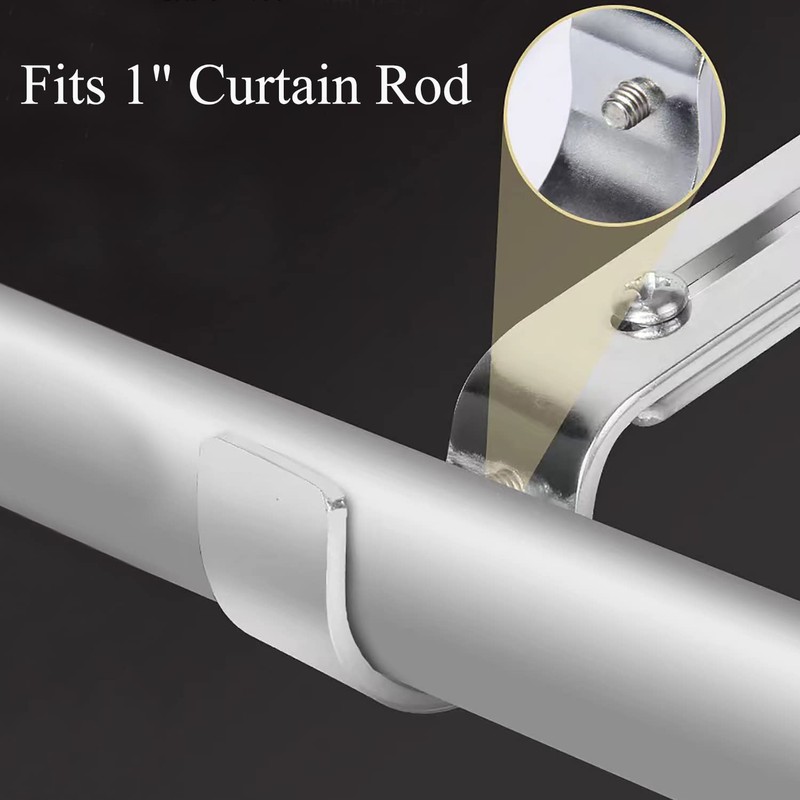 Premium Curtain Rod Brackets - 2 Pack Adjustable Wall Mounts,