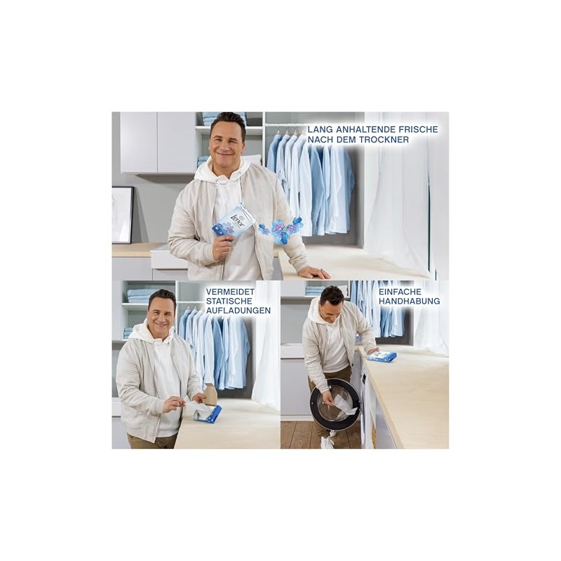 Lenor Aprilfrisch Dryer Cloths for Tumble Dryers, Kink-Free and Fresh