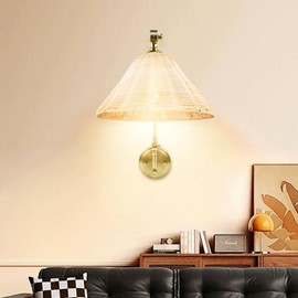 JO.KO Wall Sconce Ratten NO Light Included, Gold Wall Lamps with Plug in Cord, Hand Woven Boho Sconces Swing Arm Wall Mount Light Fixture Beside Lighting for Bedroom, Living Room