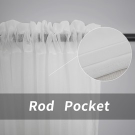 LKTCOBTAC Valances 1 Pack White Tiers Rod Pocket Short Curtains for Windows Treatment Small Curtains Over Sink for Kitchen/Living Room 10 Inch Length 52"x10"