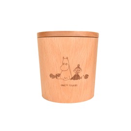 Rattan Gei Tougei Canister (Moomin & Little Mei), Natural Wood, Moomin Series, 8.5 fl oz (250 ml), Wooden Storage Container