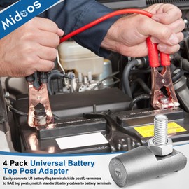 4 Pack U1 Battery Post Adapter Flag Terminal To Top Post, Converts U1 Flag/Side Post To Sae Top Post, Battery Terminal Adapter for Group U1 Compatible with Cars, Suv, Boats, Generators, Lawn Equipment