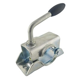 48mm Cast Trailer Jockey Wheel Clamp Centre Handle Wheel Split Clamp Prop Stand Support Mount Replacement for 48mm 1.89inch Pipe Diameter