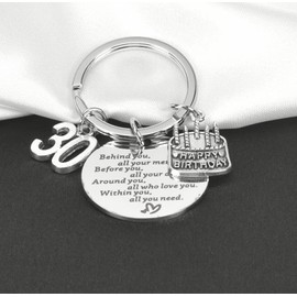 30th Birthday Gifts Keychain for Women Men 30 Birthday Gifts for Him Her Behind You All Your Memories Keyrings for Brother Sister 30 Year Old Birthday Gifts for Women Men