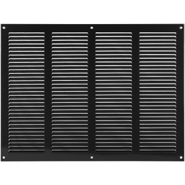 Vent Systems 16'' x 12'' Inch (Overall Dimensions) - Black Air Vent Cover - Metal Air Return Grill with Built in Protective Mesh Screen - HVAC Ducting Vent Duct Cover for Interior and Exterior Use