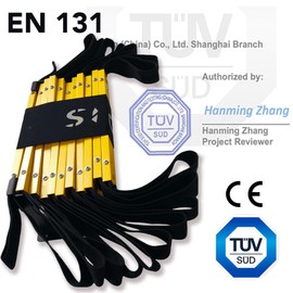 Fire Escape Ladder 2 Story 13ft with Cabinet Storage - Wall Mounted Fire Escape Ladder for Second Storey Homes - Incl. Two Story Ladders & Mounting Anchors Fire Safety Station - Fixed Emergency Tools