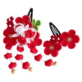 Kyoetsu 753 A Shichi-Go-San Hair Ornament, 3 Years, 7 Years, Tsumami Zaiku (Traditional Japanese Craft), Set of 2, 07