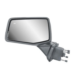 Replacement Driver Left Side Door Mirror Textured Black and Chrome Cover Power Heated Glass Manual Folding With BLIS (Blind Spot Sensor) For GMC Sierra 1500 from 2019 to 2024