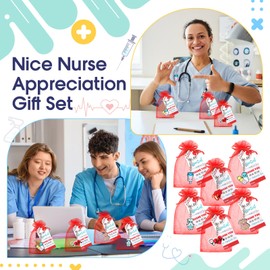 Sureio 12 Sets Nurse Week Gifts 2025 Bulk Nurse Keychains Nursing Appreciation Gifts for Women Men Medical Assistant Graduation Party Favors