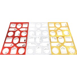 144 Christmas Foil Gift Labels - Red, Gold & Silver Stickers