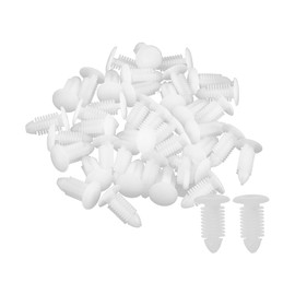 ACROPIX Universal 8mm Push Bumper Fastener Rivet Clips White - Pack of 40