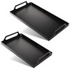 Peohud 2 Pack Black Metal Serving Tray, Decorative Coffee Table