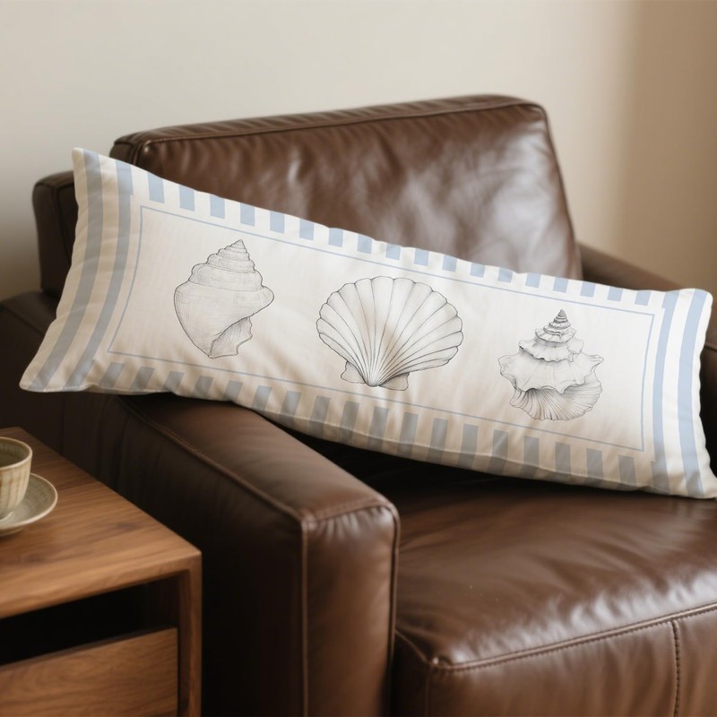 Blue Beach Coastal 20x54 Body Pillow Pillowcase Cover with Zipper