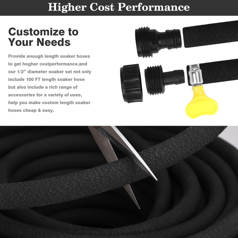 MHMHM 1/2" Soaker Hose for Garden Drip Hose Irrigation System