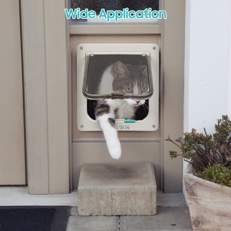 Extra Large Cat Door for Indoor and Outdoor Doors, Lockable