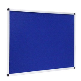 VIZ-PRO Notice Board Felt Blue, 72 X 40 Inches, Silver Aluminium Frame