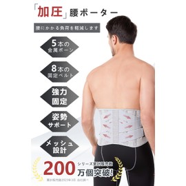 Bodykoo Waist Supporter, Waist Corset, Strong Fixing Support, Waist Belt, Lower Back Comfort Corset, Breathable, Double Compression Type, Sports, Work, Unisex, Father's Day, Respect for the Aged Day
