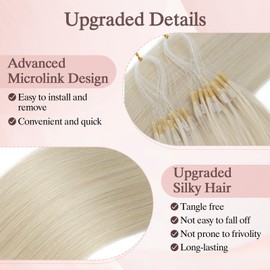 SEGO Pro 50pcs U Tip Hair Extensions Human Hair Micro Ring Hair Extensions Upgraded K Tip Hot Fusion Long Straight Keratin Hair Extensions,16inch Jet Black,50g/pack