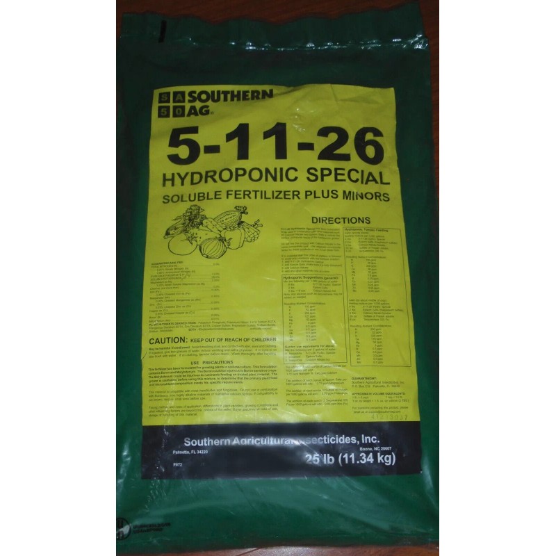 Southern Ag 5-11-26 Hydroponic Special 25 lb. Bag Soluble Fertilizer