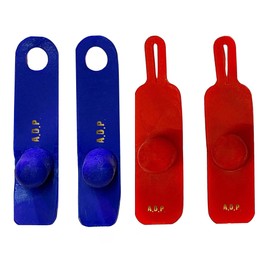 A.D.P. R5 2Pairs Red & Blue Color, Rooster Booster Chicken Mitt Safety Poultry Bird Botas para GALLOS BREEDING Supplies Leg Protect & Care, Best Rubber