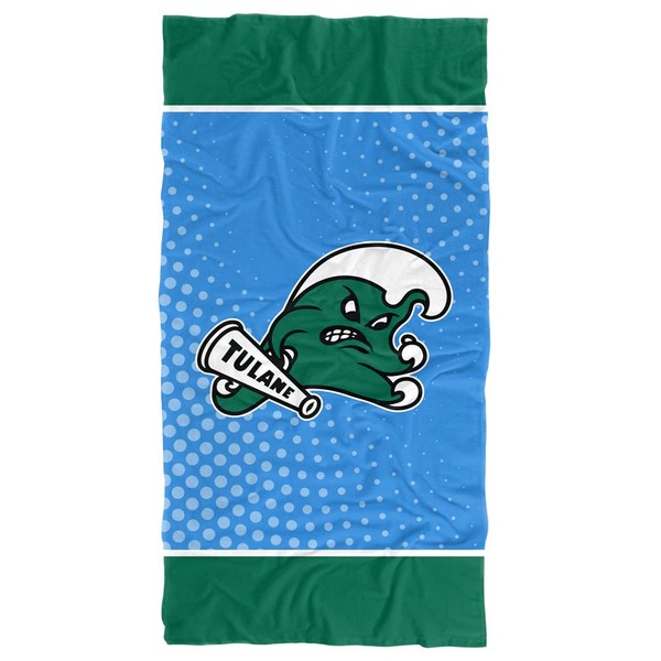 LOGOVISION Tulane University Beach Towel/Bath Towel, 30"x60" Radial Dots