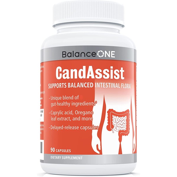 CandAssist by Balance ONE - Natural Cleanse & Detox Support - Caprylic Acid, Oregano, Berberine - for Women and Men - Delayed Release Capsules - Vegan, Non-GMO - 30 Day Supply