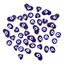 EXCEART Cuentas De Mal De Ojo Turcas Azules De AleacióN 40 Piezas Cuentas Espaciadoras Para Diy Pulsera Collar Joyería Manualidades
