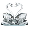Crystal Glass Animal Double Twin Swan Model Crystallized Crushed Swans