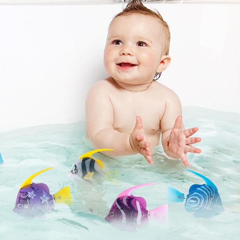 Mineup Pack of 4 Robo Fish, Robot Fish, Robo Fish