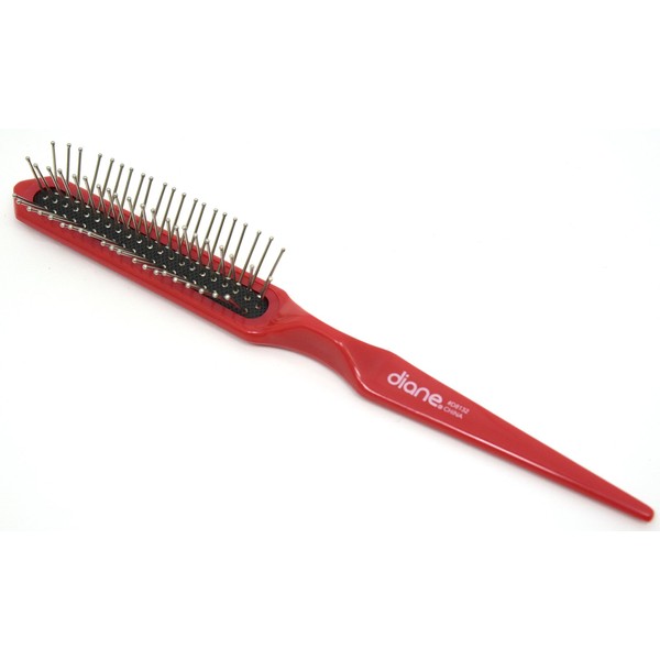 Diane 3-row Wire Bristle In Cushion Base Wig Hair Brush #8132, Red