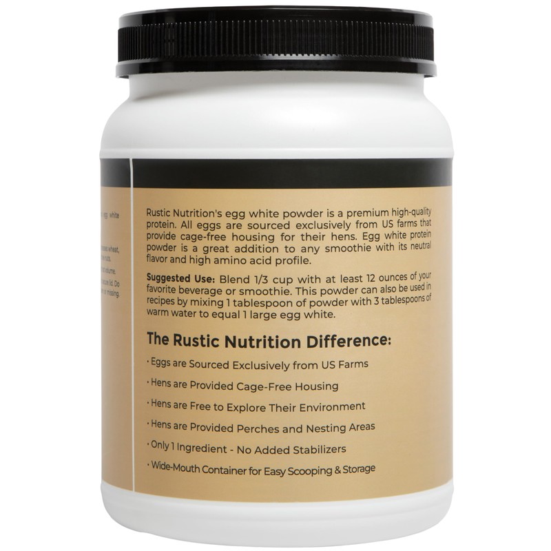 Rustic Nutrition, Cage-Free Egg White Protein Powder, Made in USA