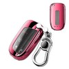 K LAKEY Key Fob Cover,Compatible with Jeep with Alloy Keychain,