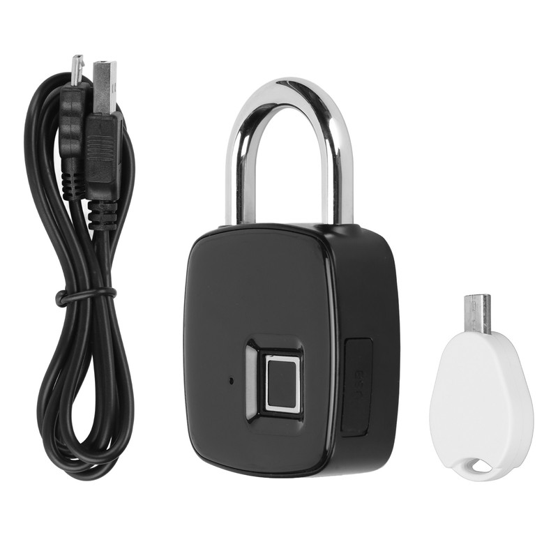 Fingerprint Padlock Biometrics Technology USB Rechargeable IP65 Waterproof Smart Padlock
