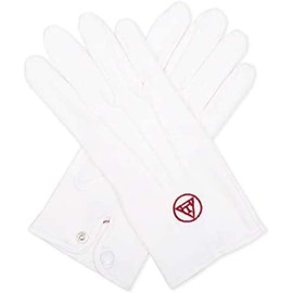 Masonic Royal Arch 100% Cotton Gloves, White - Medium