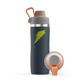 Gatorade 'Overtime' 22oz Stainless Steel Water Bottle, Twist Cap, Grey/Neon Yellow