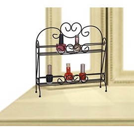 Uniware 2 Tier Over Door Nail Polish Rack in Bronze, Black [19006]