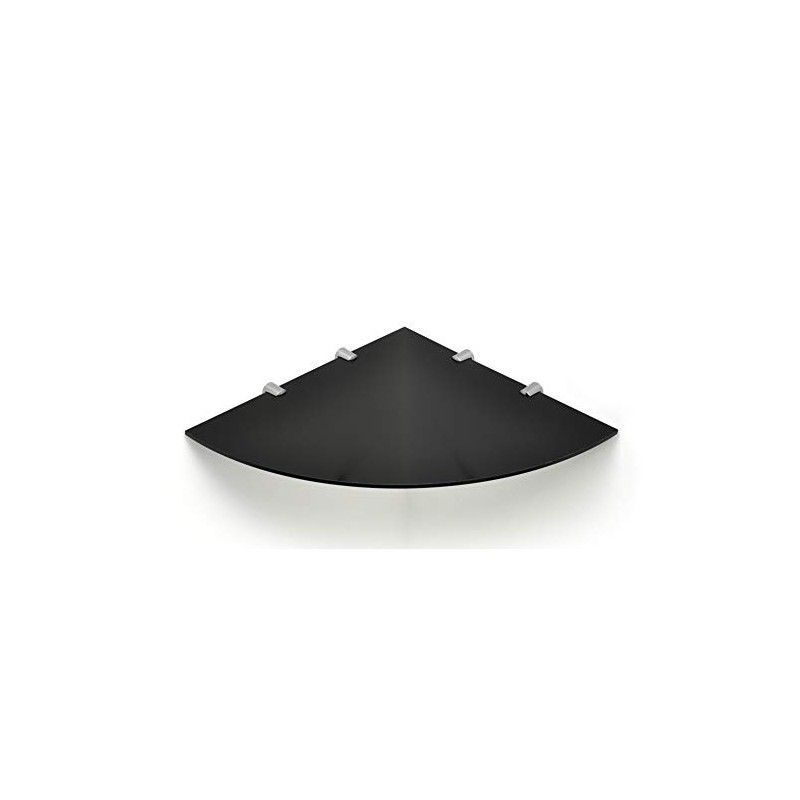 BSM Marketing Wall Mounted Floating Acrylic Corner Shelf with Chrome