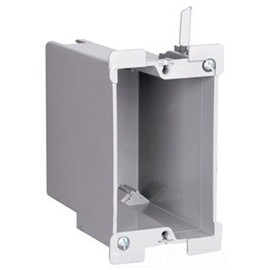 Pass & Seymour S122-W Quick/Click® Slater® 1-Gang Old Work Deep Switch And Outlet Box Wall Mount, Thermoplastic, Gray,