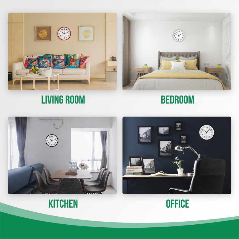 bakbrand Wall Clock Modern Simple Style Round Plastic Decor Clock