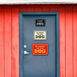 Classic Framed Diamond, Be Aware of the Dog Sign (Brushed Gold) - Medium 2 Pack