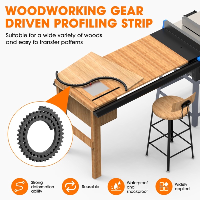 Mdkave Flexible Router Edge Guide,Router Templates for Woodworking,Flexible Curve Template