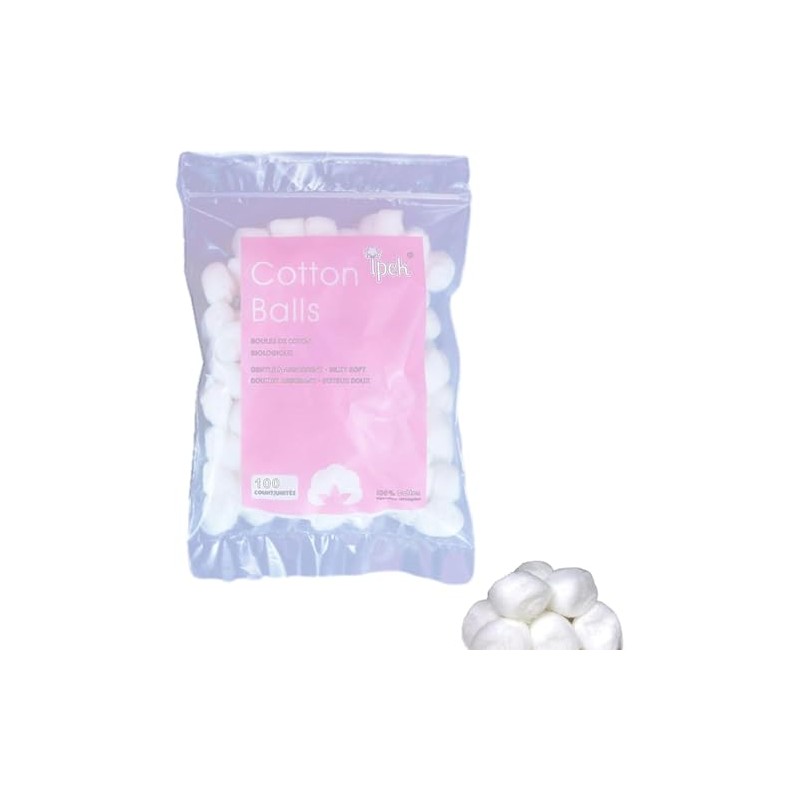Cotton Balls, Pure Cotton Balls, Absorbent, 100 Count - Soft,